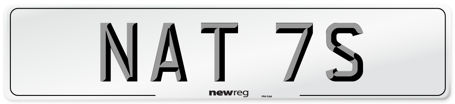 NAT 7S Number Plate from New Reg